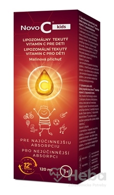 Novo C Kids Lipozomálny tekutý Vitamín C  120 ml sirup malina