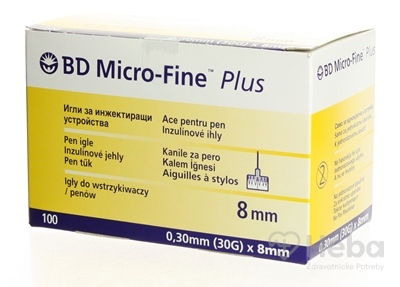 bd Micro Fine pen Needle  30G - ihly do aplikátorov inzulínu (0,30 x 8 mm) 1x100 ks