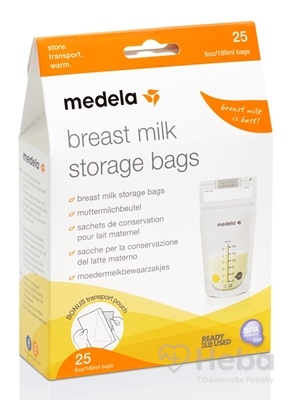 MEDELA Vrecká na skladovanie materského mlieka  (180 ml), 1x25 ks
