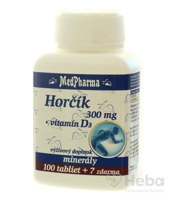 MedPharma Horčík 300 mg + Vitamín D  107 tabliet (100+7 zadarmo)