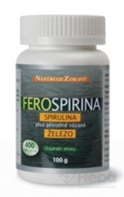 Nástroje Zdravia Ferospirina Spirulina plus prírodne viazané železo  400 tabliet