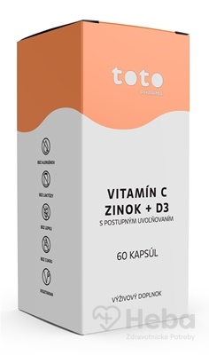 TOTO Vitamín C + Zinok + D3  60 kapsúl s postupným uvoľňovaním
