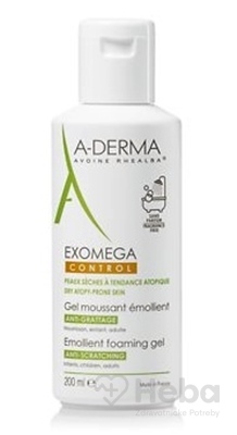 A-derma Exomega Control gel Moussant Émollient  zvláčňujúci penivý gél 1x200 ml
