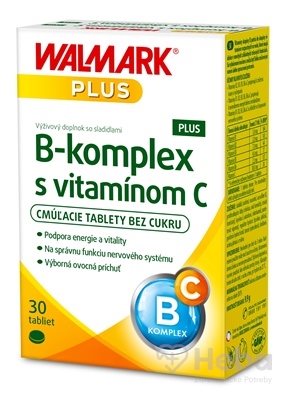 WALMARK B-komplex Plus s vitamínom C  30 cmúľacích tabliet