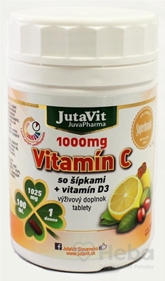 JutaVit Vitamín C 1000 mg so šípkami + Vitamín D3  100 tabliet