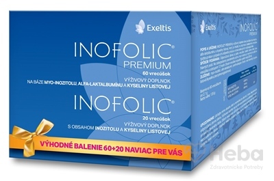 Inofolic Premium Výhodné Balenie  prášok vo vrecúškach 60 ks + naviac Inofolic 20 ks, 1x1 set