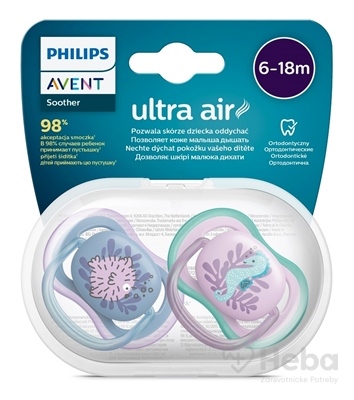 Philips AVENT Cumlík Ultra air obrázok 6-18m dievča (more) 2ks