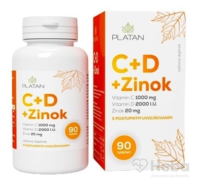 Platan Vitamín C + Vitamín D + Zinok  90 tabliet s postupným uvoľňovaním