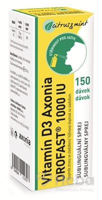 Vitamín D3 Axonia OROFAST 1000 IU  sublingválny sprej 150 dávok 1x30 ml