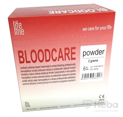 BLOODCARE powder  sterilné vstrebateľné hemostatikum 6x2 g