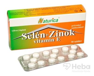 Naturica Selén + Zinok, vitamín E  30 tabliet