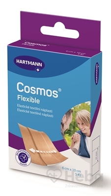 COSMOS Pružná  náplasť na rany elastická textilná (6x10 cm) 1x5 ks