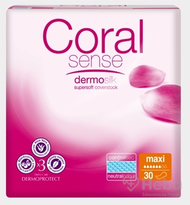 Coral Sense Maxi  vložky inkontinenčné, pre ženy, 41 cm, 1x30 ks
