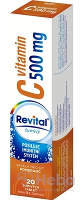 Revital Vitamín C 500 mg  20 šumivých tabliet pomaranč