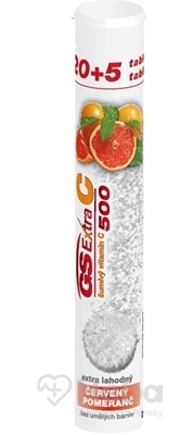 GS Extra C 500  25 šumivých tabliet červený pomaranč (20+5 zadarmo)