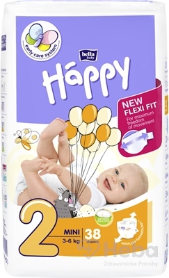 Bella Baby Happy Mini 3-6kg  detské plienk. nohavičky 38 ks
