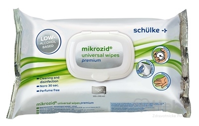mikrozid universal wipes premium  dezinfekčné utierky s nízkym obsahom alkoholu 1x100 ks