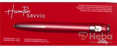 HumaPen Savvio, inzulínové pero  červené, aplikátor inzulínu pre 3 ml náplne, 1x1 ks