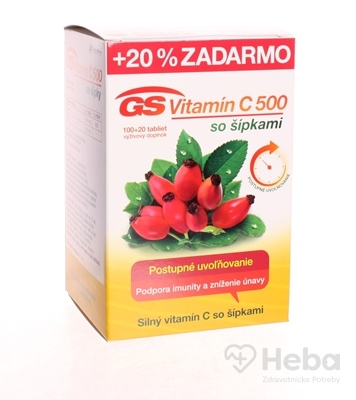 GS Vitamín C 500 so šípkami  120 tabliet (100+20 zadarmo)