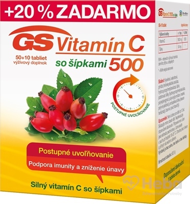 GS Vitamín C 500 so šípkami  60 tabliet (50+10 zadarmo)