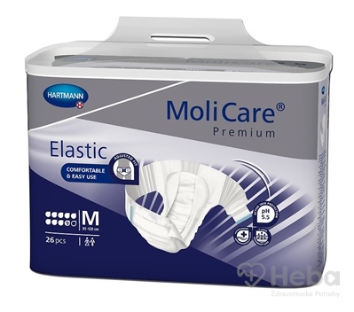 MoliCare Premium Elastic 9 kvapiek M  plienkové nohavičky zalepovacie 1x26 ks