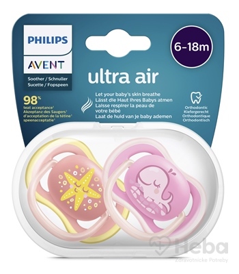 Philips AVENT Cumlík Ultra air pastel 6-18m dievča 2 ks