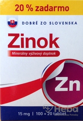 Dobré zo Slovenska Zinok 15 mg  120 tabliet (100+20 zadarmo)