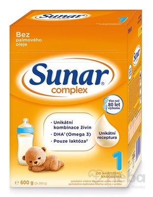 Sunar Complex 1  počiatočná mliečna výživa (od narodenia) (inov.2020) 1x600 g