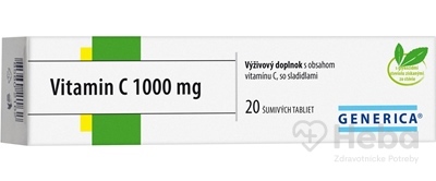 GENERICA Vitamín C 1000 mg  20 šumivých tabliet