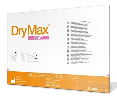 DryMax SOFT  sterilné krytie superabsorpčné, veľkosť 20x30 cm, 1x10 ks