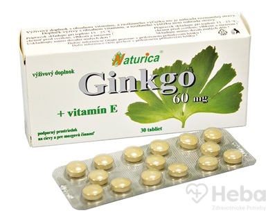 Naturica GINKGO 60 mg + vitamín E  tbl 1x30 ks
