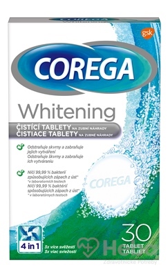 COREGA Whitening  antibakteriálne čistiace tablety 1x30 ks