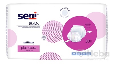 Seni SAN SENI Plus Extra  plienky vkladacie, anatomické, 39x75 cm, savosť 3500 ml, 1x30 ks