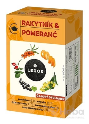 Leros Čajová Chvíľka Rakytník & Pomaranč  bylinný čaj aromatizovaný, nálevové vrecká 20x2 g (40 g)