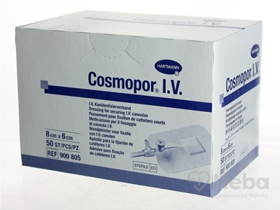 Cosmopor I.v.  obväz na fixáciu kanýl sterilný (6x8cm) 1x50 ks