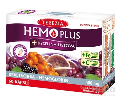Terezia Hemoplus + Kyselina listová  60 kapsúl (50+10 zadarmo)