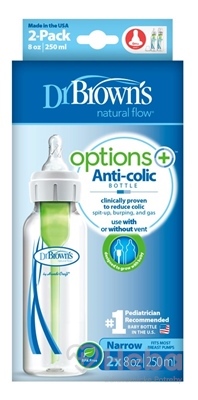 DR.BROWN'S Fľaša antikolik Options+ úzka 2x250 ml plast