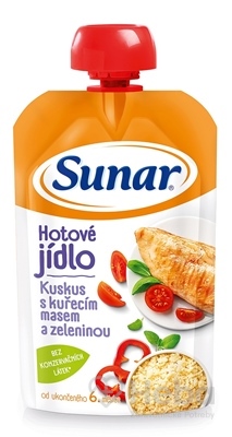 Sunar Hotové jedlo Kuskus  s kuracím mäsom a zeleninou (od ukonč. 6. mesiaca) 1x120 g