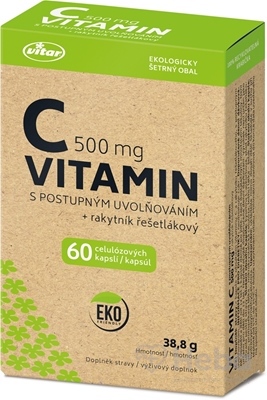 Vitar Vitamín C 500 mg + rakytník  60 kapsúl s postupným uvoľňovaním