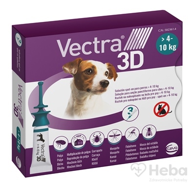VECTRA 3D 3X1.6ML PES  4-10KG MODROZELENA