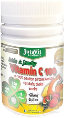 JutaVit Vitamín C 100 Kids s extraktom prírodnej Aceroly  60 tabliet