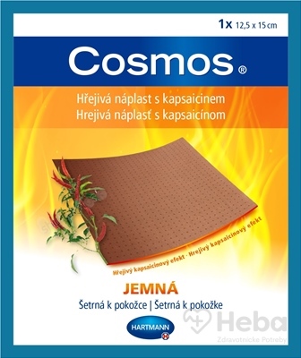 COSMOS Hrejivá náplasť s kapsaicínom JEMNÁ  (12,5x15 cm) 1x1 ks