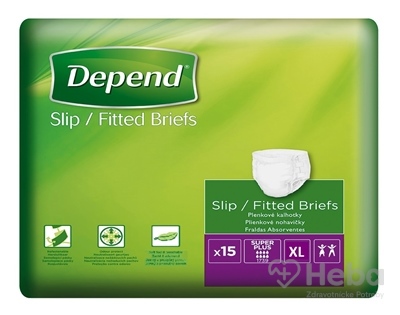 DEPEND Slip SUPER PLUS XL  priedušné plienkové nohavičky 1x15 ks