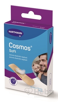 COSMOS Jemná  náplasť na rany z netkanej textílie, pre citlivú pokožku (19x72 mm) 1x20 ks