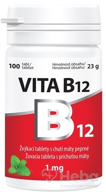 Vitabalans Vita B12 1 mg  100 žuvacích tabliet mäta