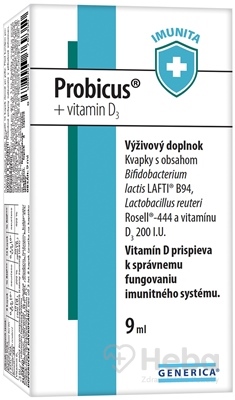 GENERICA Probicus + vitamin D3  kvapky 1x9 ml