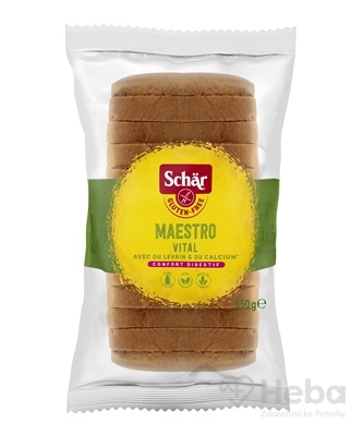 Schär MAESTRO VITAL chlieb  bezgluténový, kysnutý, viaczrnný, krájaný, 1x350 g