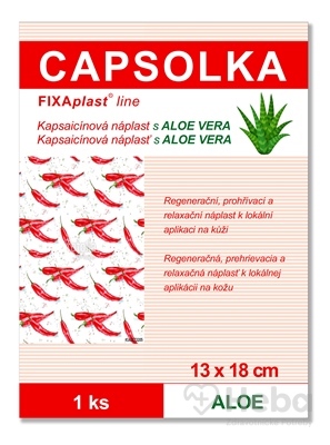 CAPSOLKA hrejivá kapsaicínová náplasť s ALOE VERA  13 x 18 cm, 1x1 ks