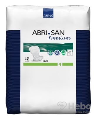 ABENA ABRI SAN Premium 4  vkladacie plienky, priedušné, 20x44 cm, savosť 800 ml 1x28 ks