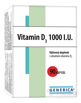 GENERICA Vitamin D3 1000 I.U.  cps 1x90 ks